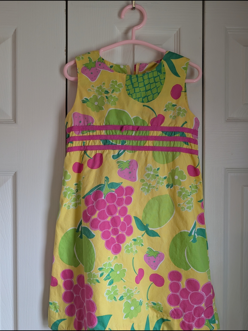 Lilly Pulitzer Yellow Sangria Dress with Pink and Green Accents